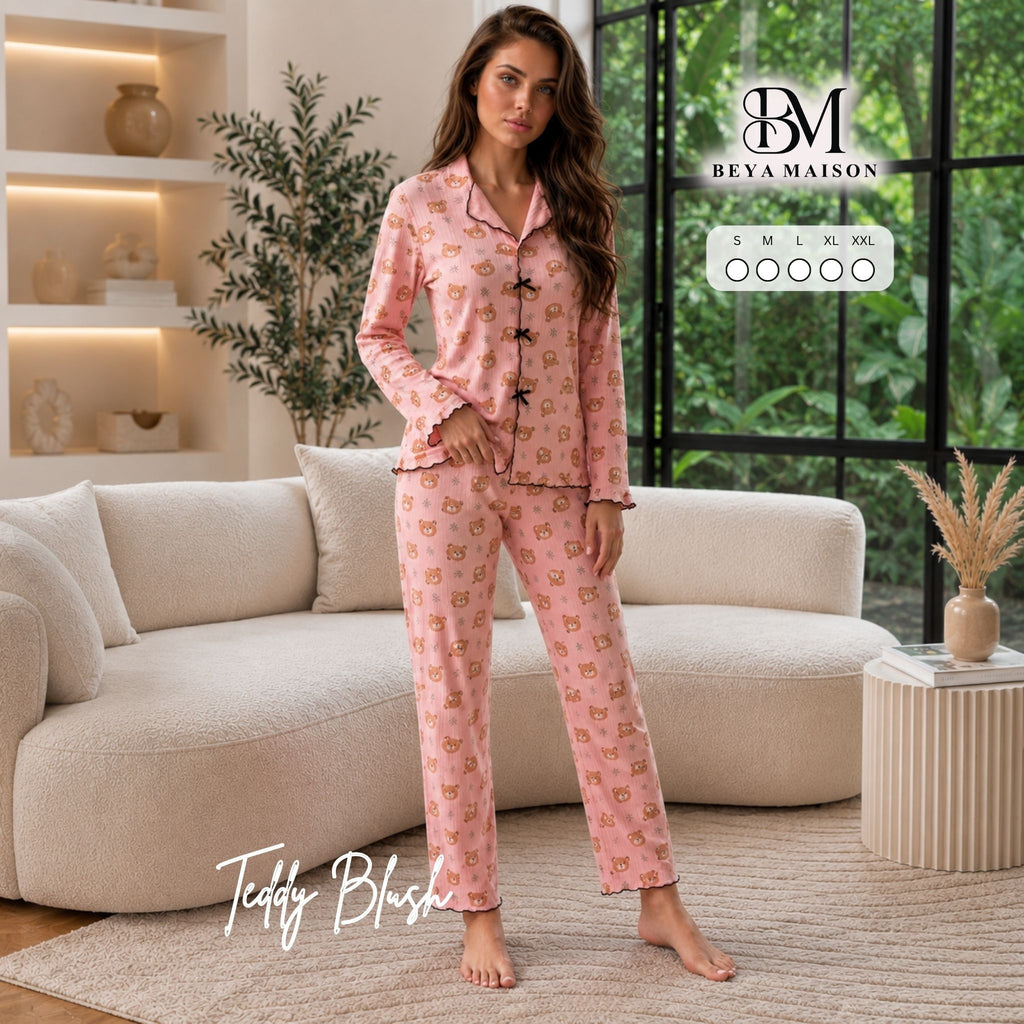 Teddy Blush Pajama Set 🧸🎀
