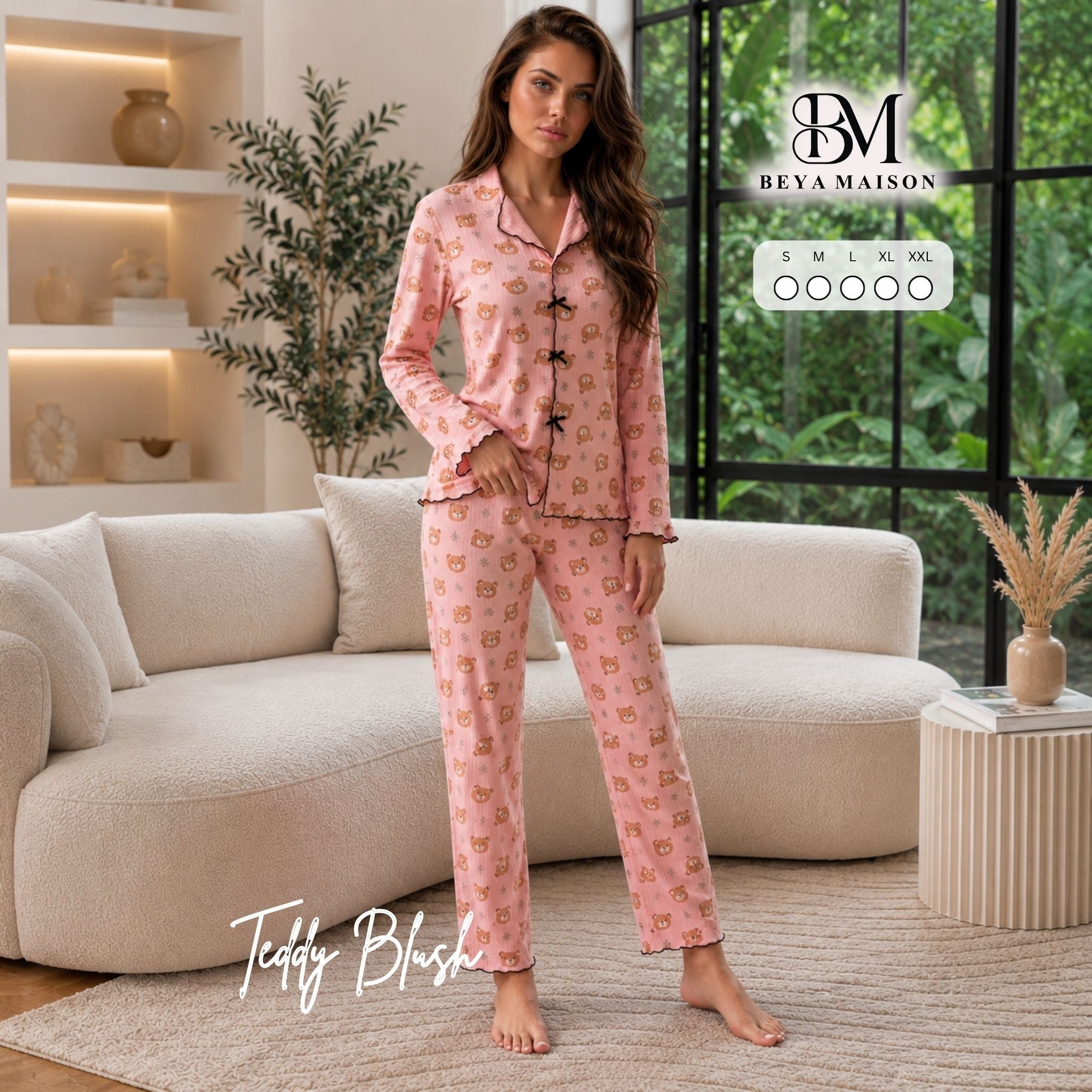 Teddy Blush Pajama Set 🧸🎀
