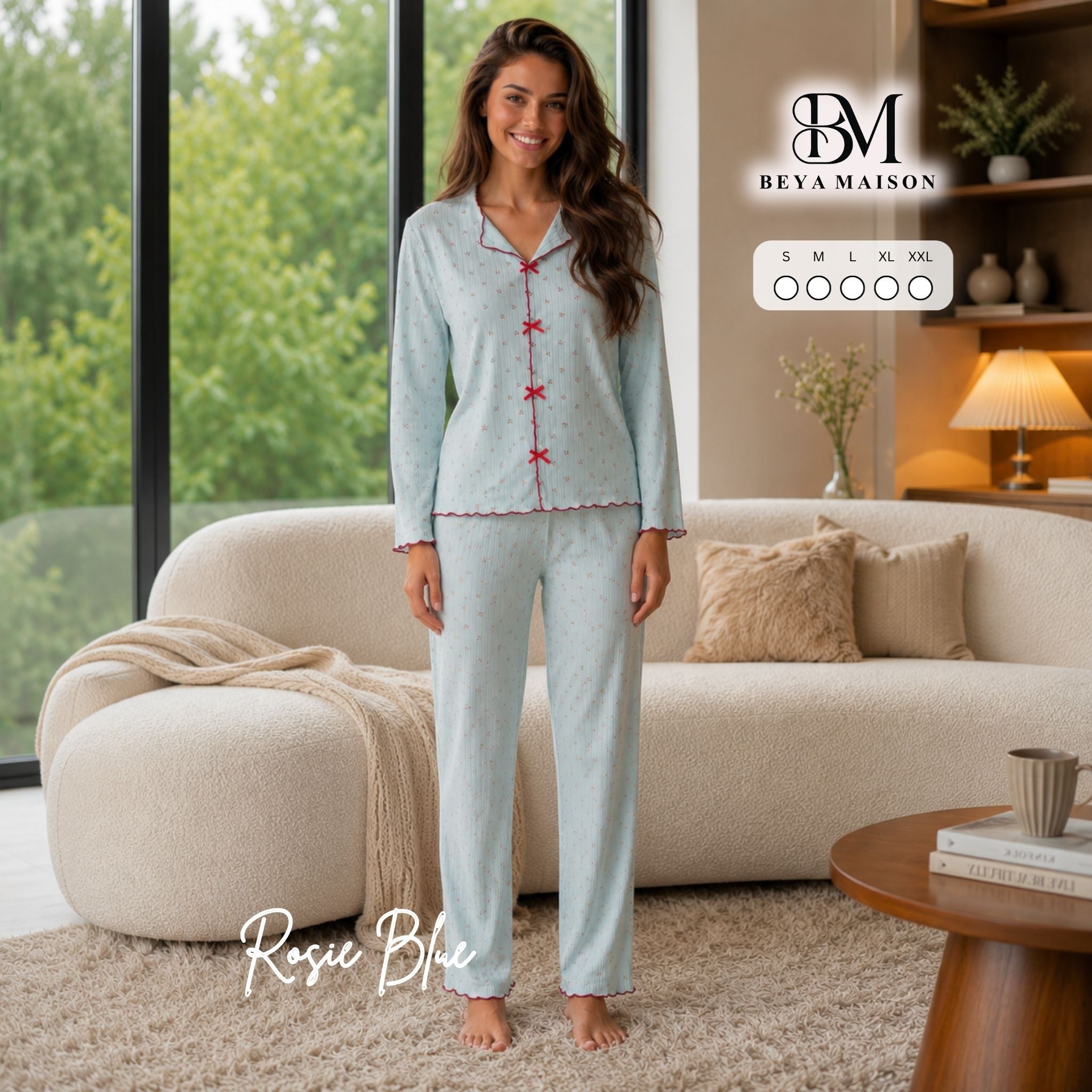 Rosie Blue Bow Pajama Set 🩵🎀