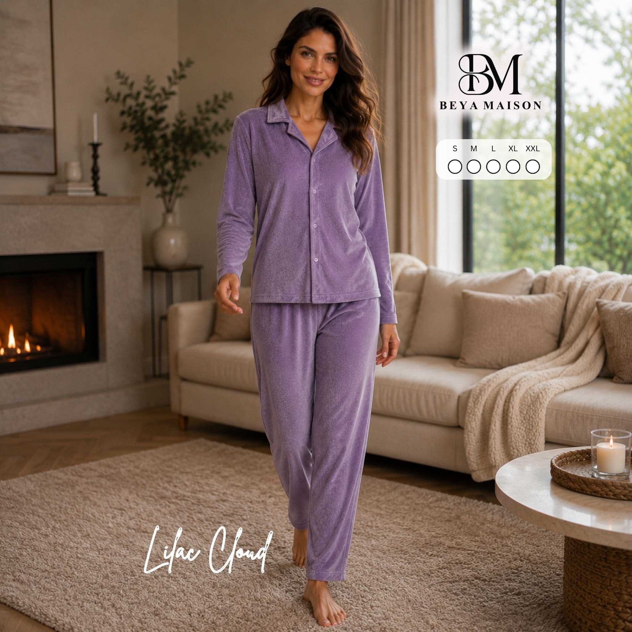 Lilac Cloud Velour Pajama Set ☁️💜