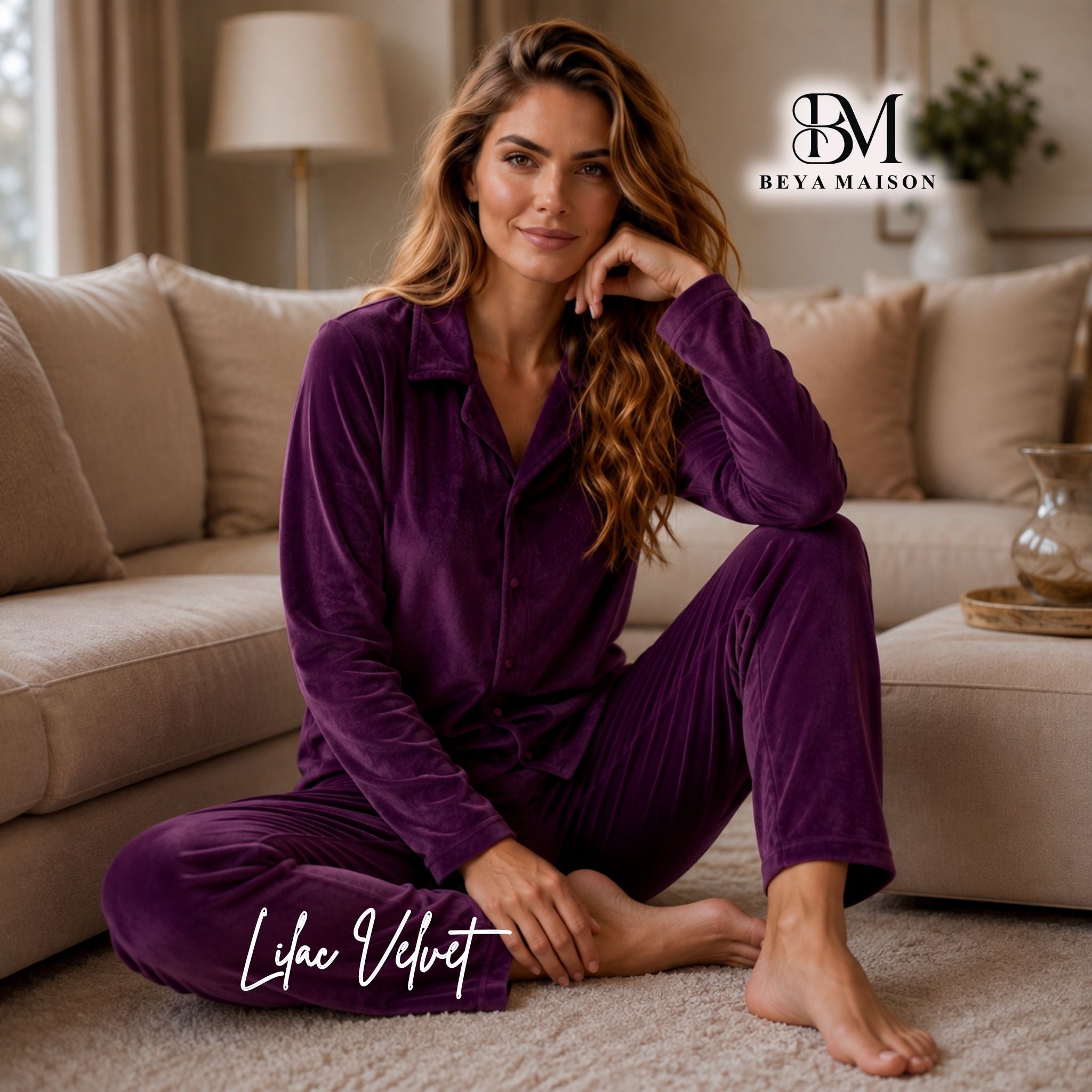 Lilac Velvet Pajama Set 💜✨