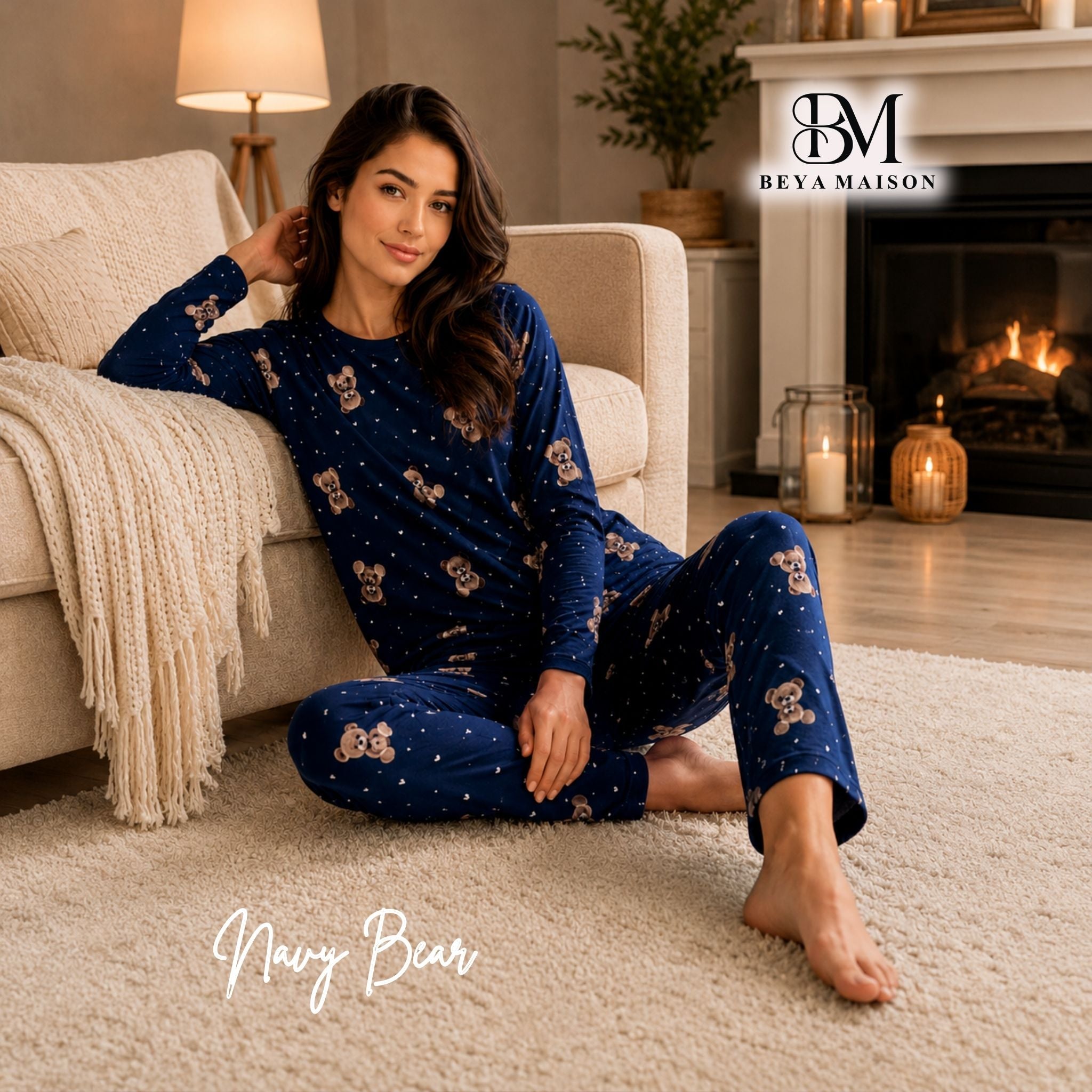 Navy Bear Pajama set