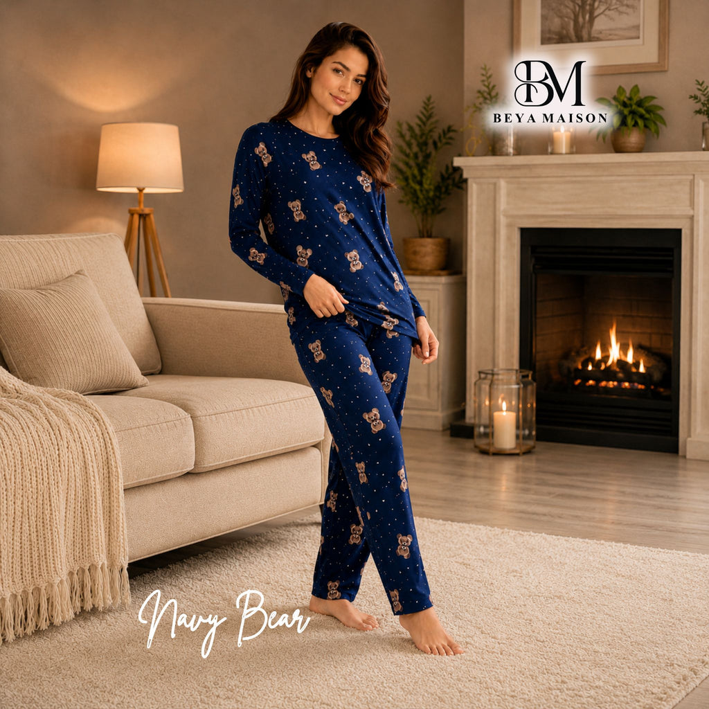 Navy Bear Pajama set