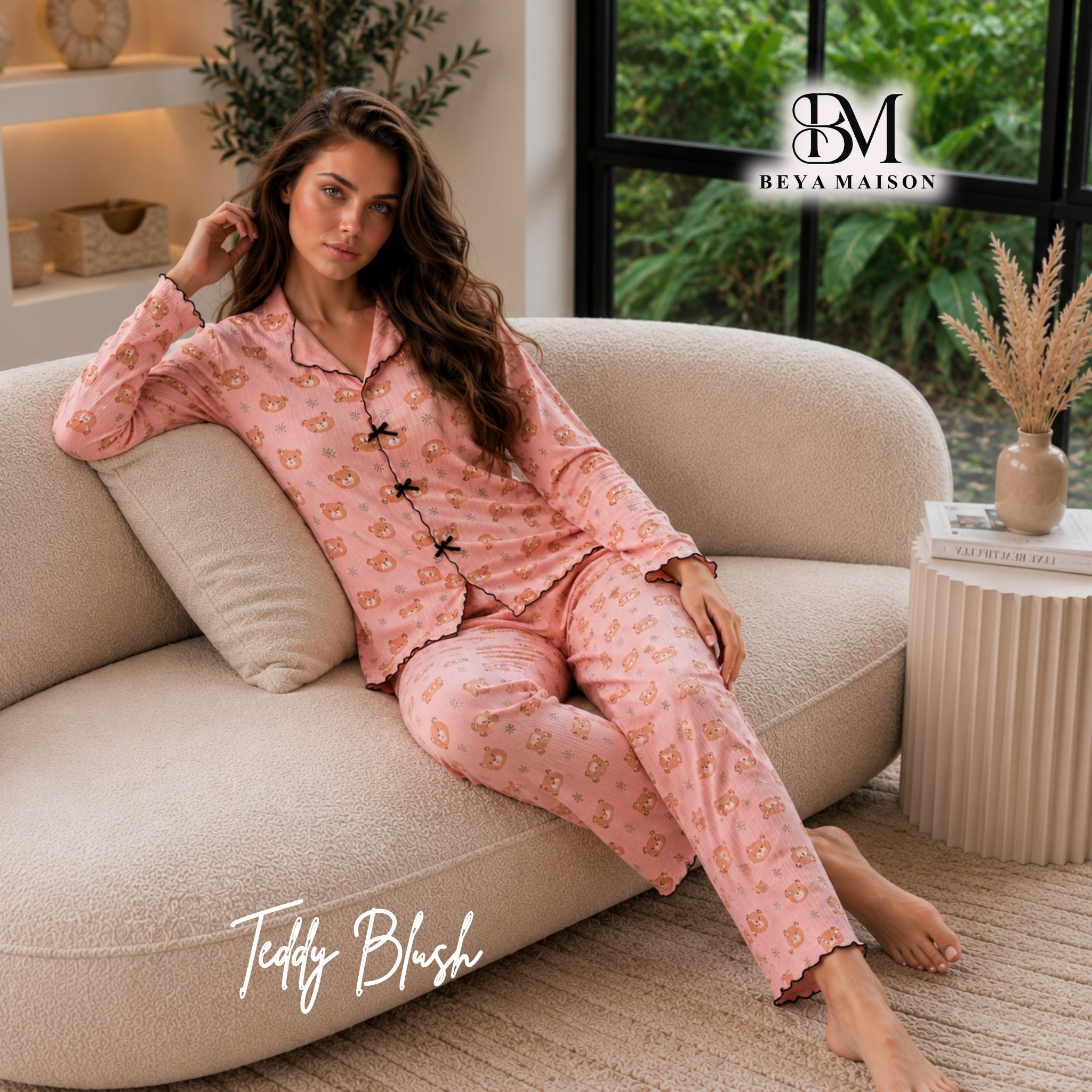 Teddy Blush Pajama Set 🧸🎀