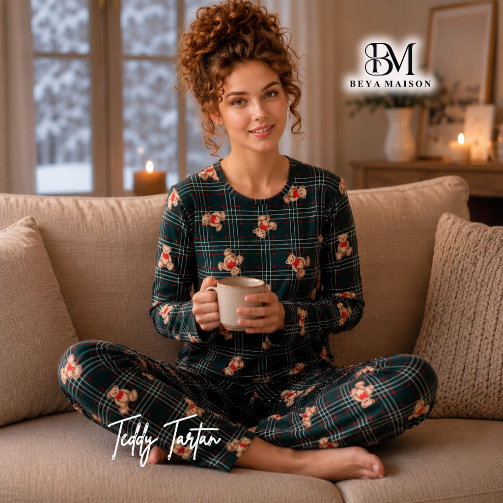 Teddy Tartan Cozy Pajama Set 🧸🌲