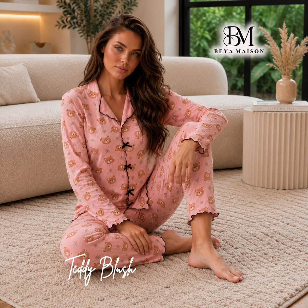 Teddy Blush Pajama Set 🧸🎀