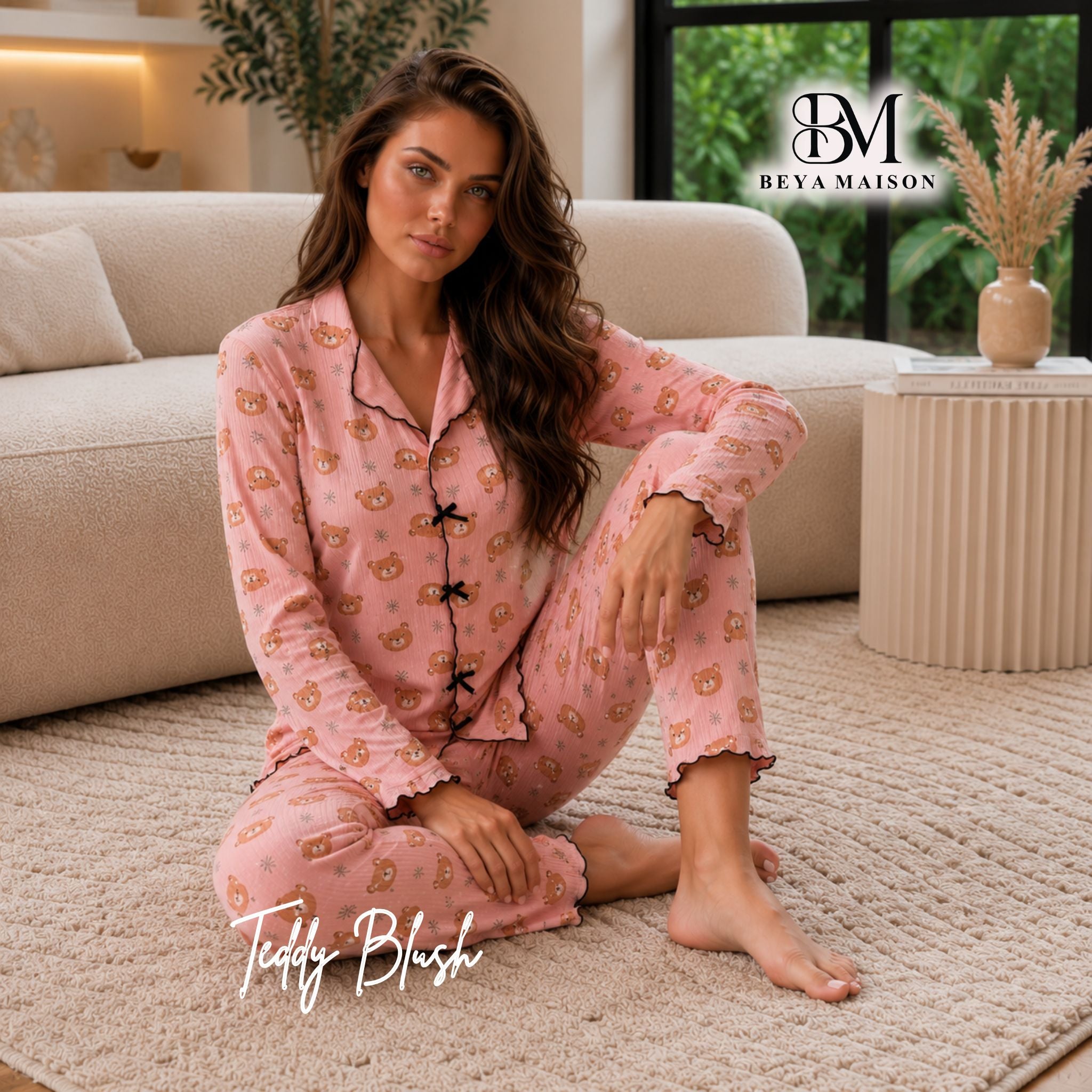 Teddy Blush Pajama Set 🧸🎀