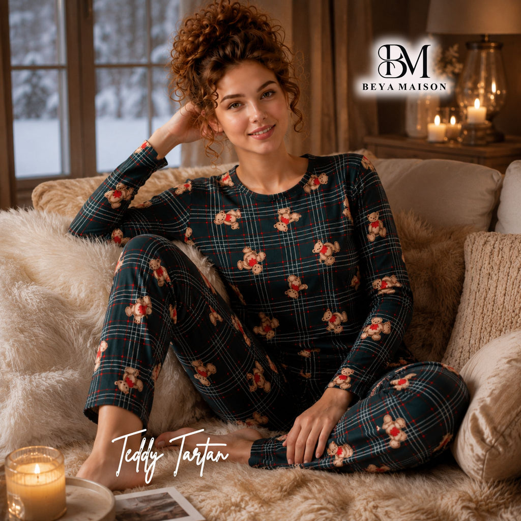 Teddy Tartan Cozy Pajama Set 🧸🌲