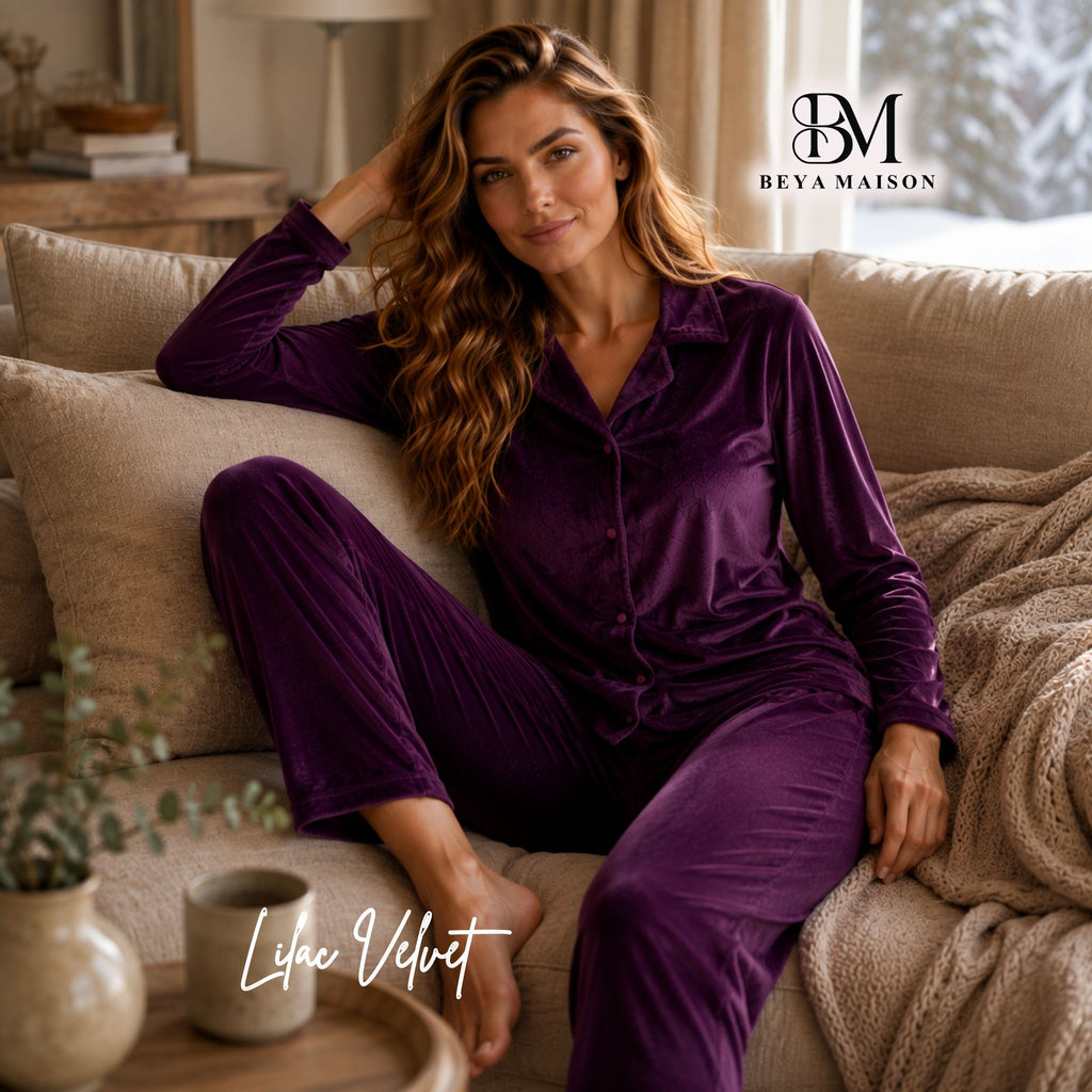 Lilac Velvet Pajama Set 💜✨