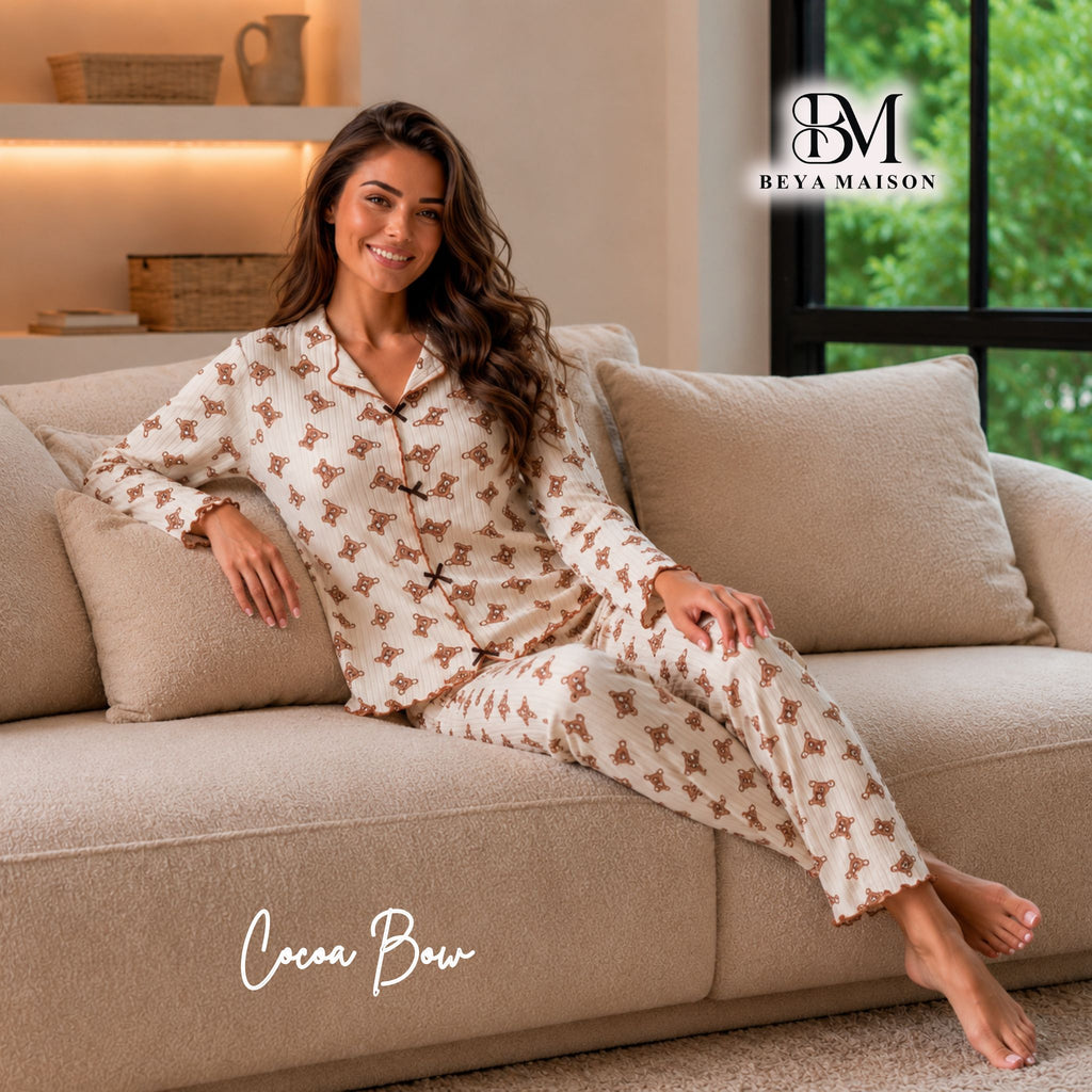 Cocoa Bow Pajama Set 🤎🎀