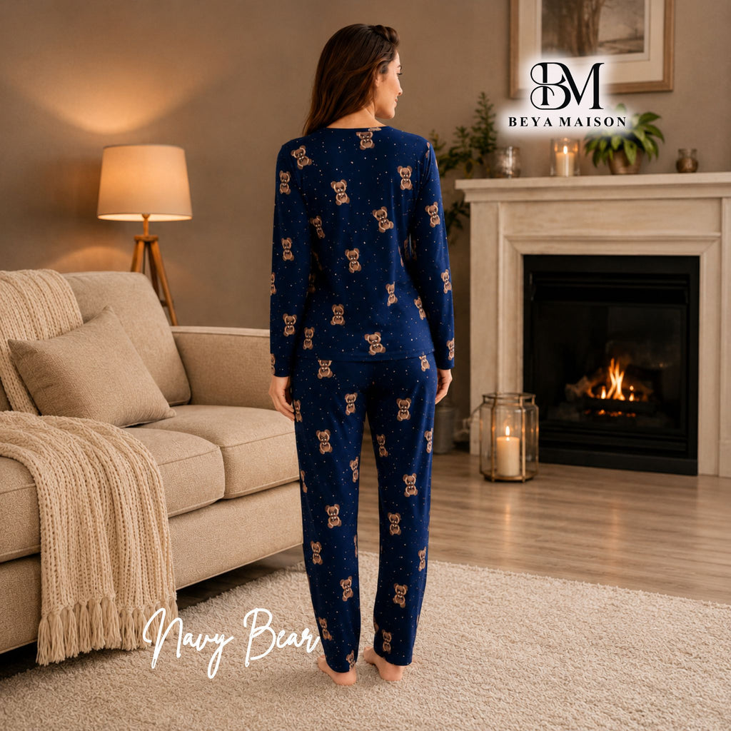 Navy Bear Pajama set