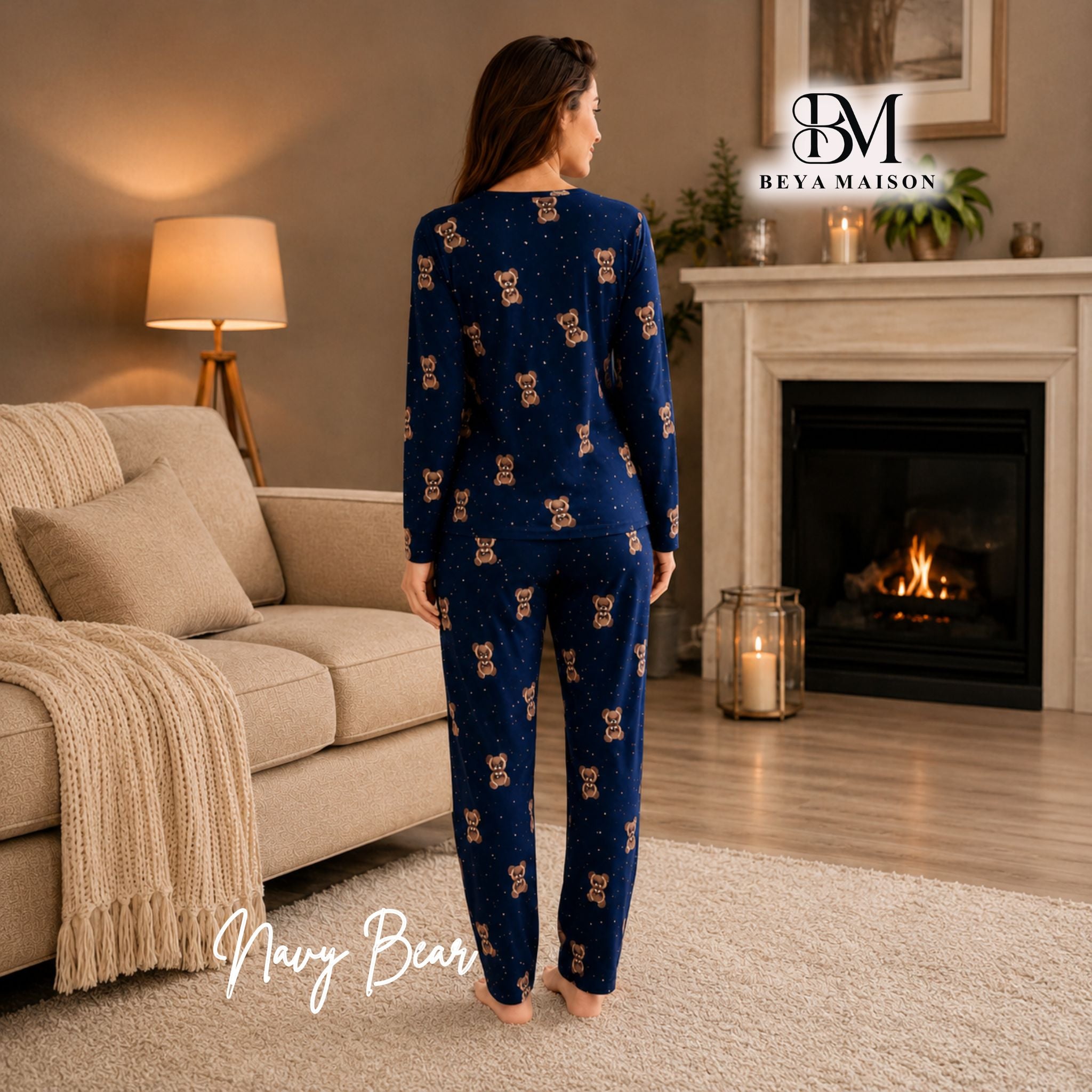 Navy Bear Pajama set
